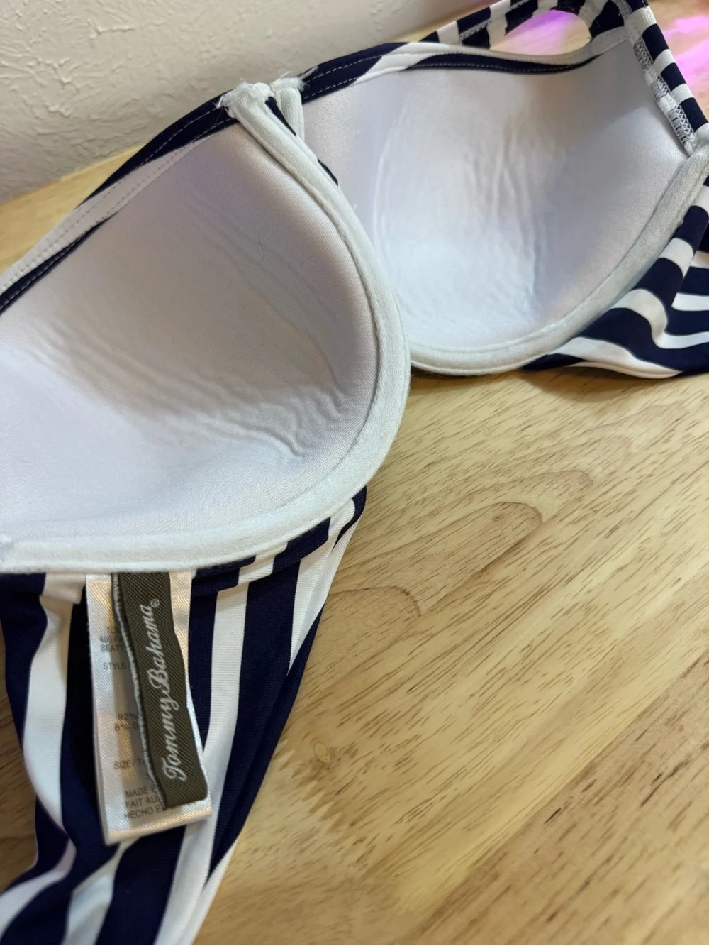 Tommy Bahama Structured Halter Striped Bikini Top